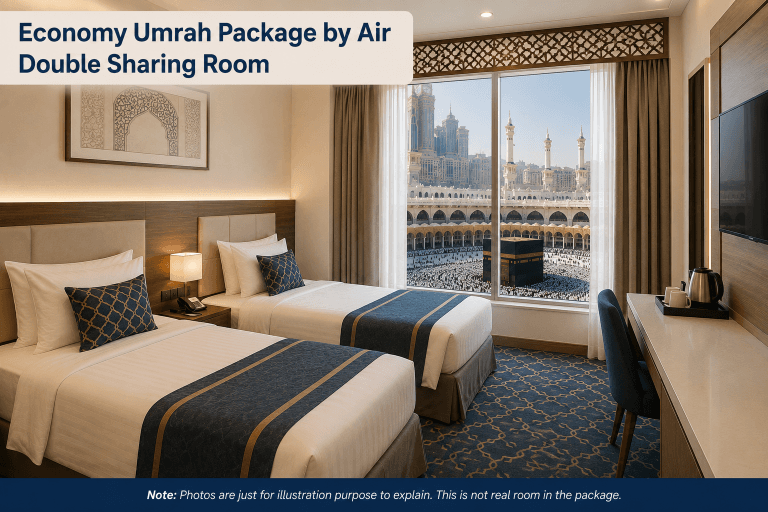 Double Sharing Economy Umrah Package by Air from Dubai