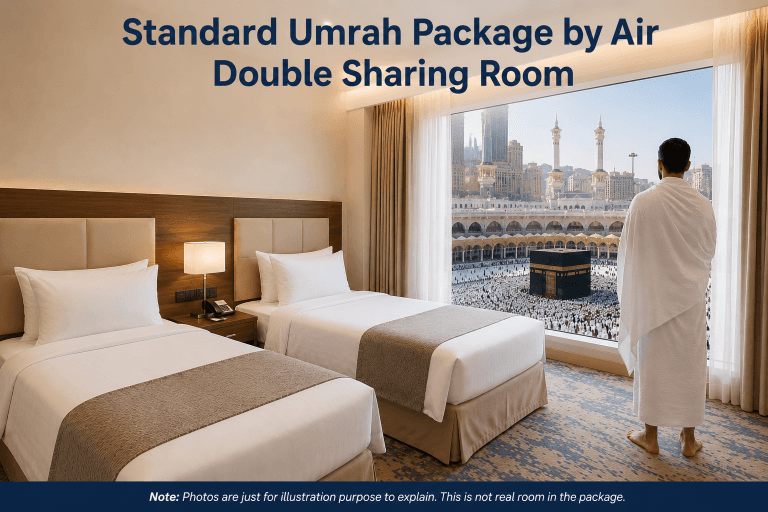 Double Sharing Standard Umrah Package by Air from Dubai