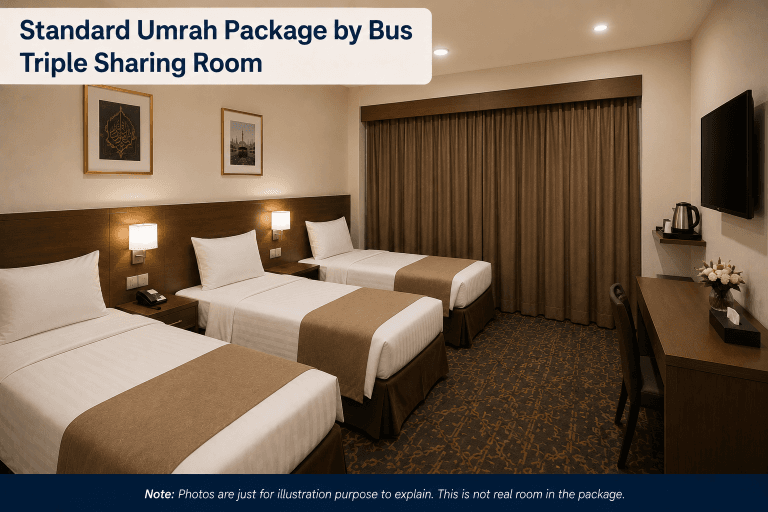 Double Sharing Standard Umrah Package by Bus from Dubai