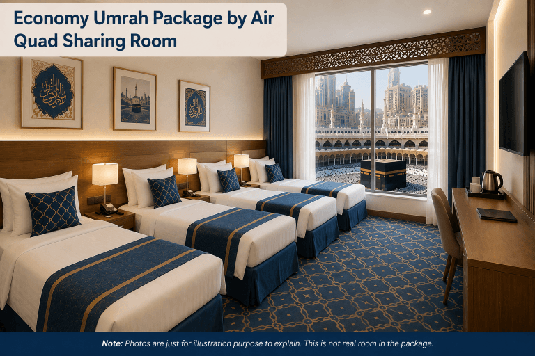 Quad Sharing Economy Umrah Package by Air from Dubai