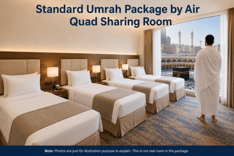 Quad Sharing Standard Umrah Package by Air from Dubai