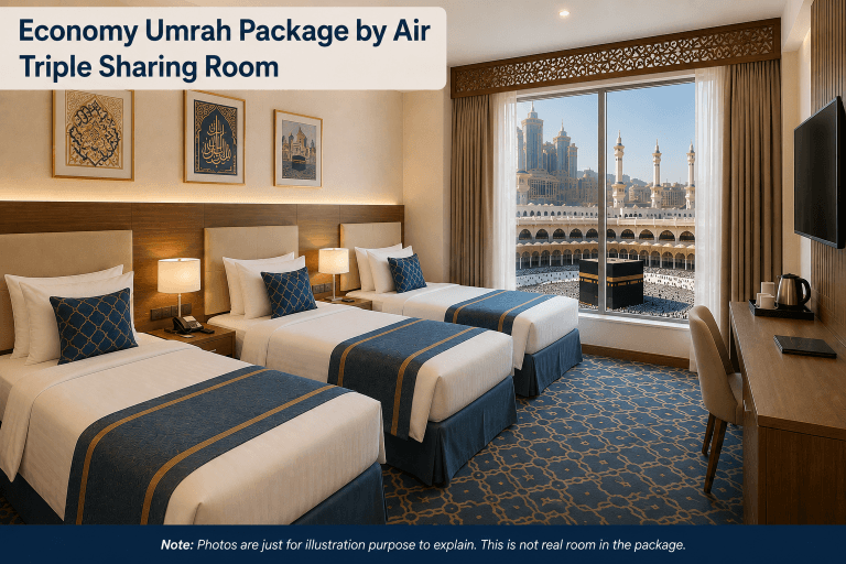 Triple Sharing Economy Umrah Package by Air from Dubai