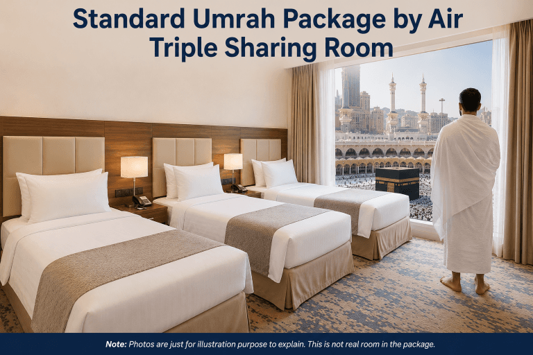 Triple Sharing Standard Umrah Package by Air from Dubai